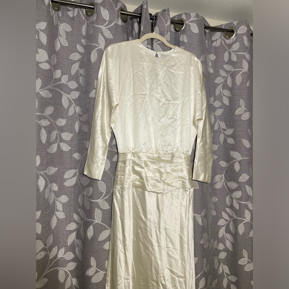 Reformation Esmee Silk Dress Ivory - Picture 10 of 14
